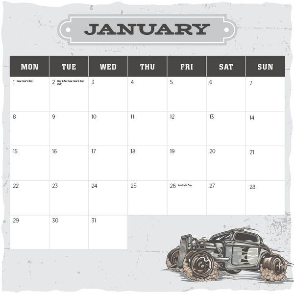 2024 Hot Rods Calendar – Month Overview