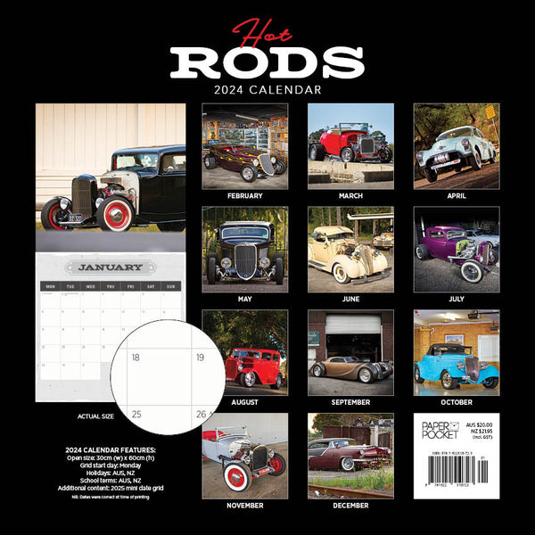 2024 Hot Rods Calendar – Back Cover