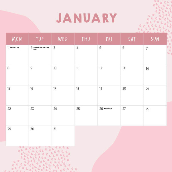 2024 Inspirational Women Calendar – Month Overview