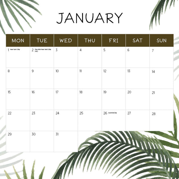 2024 Island Life Calendar – Month Overview