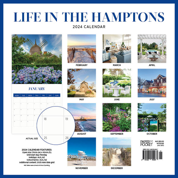 2024 Life In The Hamptons Calendar – Back Cover