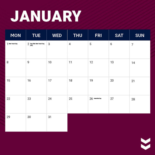 2024 Nrl Manly Sea Eagles Calendar – Month Overview