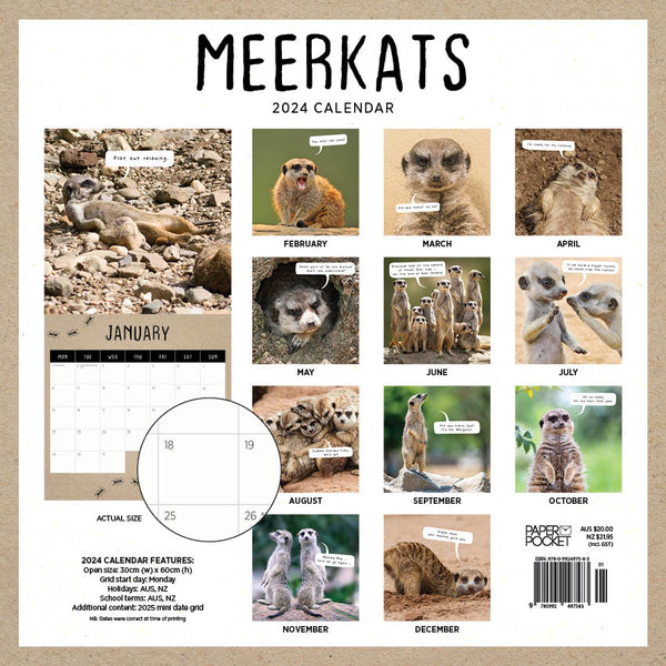 2024 Meerkats Calendar – Back Cover