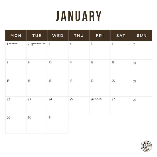 2024 Our Australia Dreamtime Calendar – Month Overview