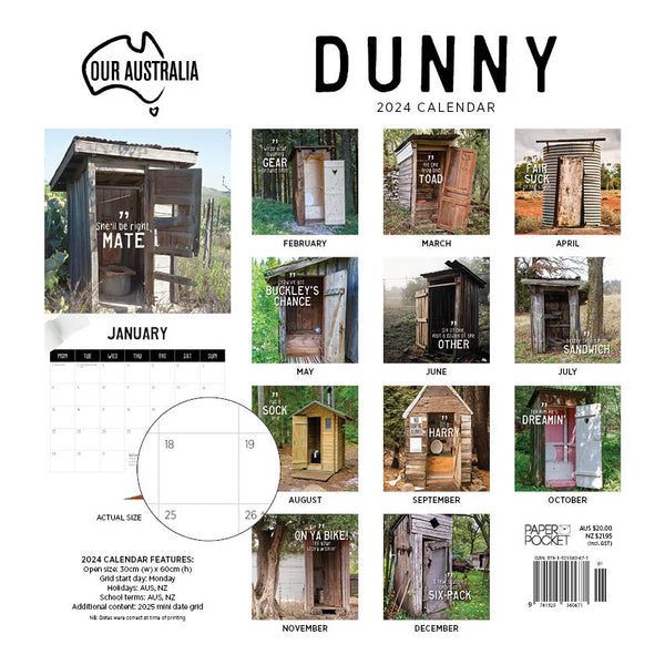2024 Our Australia Dunny Calendar – Back Cover