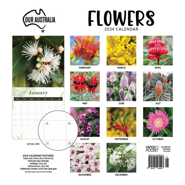 2024 Our Australia Flowers Calendar – Back Cover