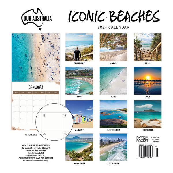 2024 Our Australia Iconic Beaches Calendar – Back Cover