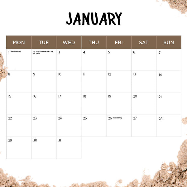 2024 Our Australia Islands Calendar – Month Overview