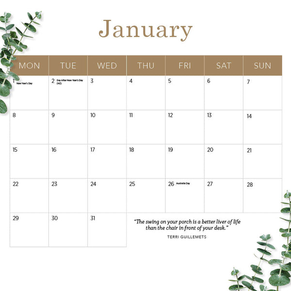 2024 Our Australia Out On The Verandah Calendar – Month Overview