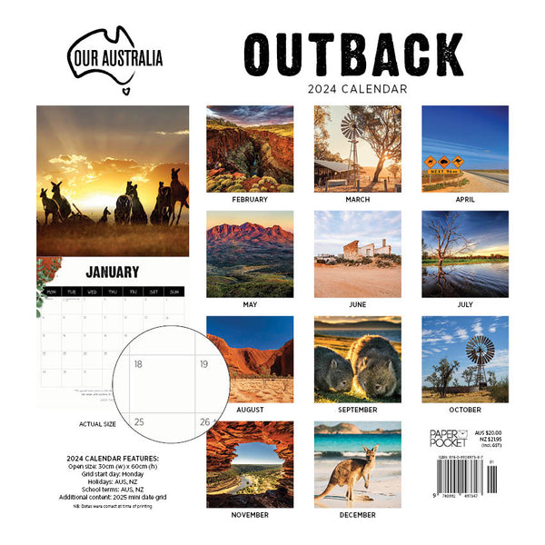 2024 Our Australia Outback Calendar – Back Cover