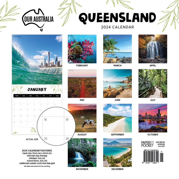 2024 Our Australia Queensland Calendar – Back Cover