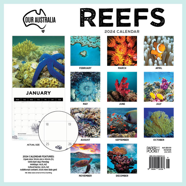 2024 Our Australia Reefs Calendar – Back Cover