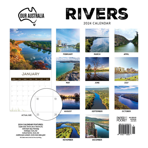 2024 Our Australia Rivers Calendar – Back Cover