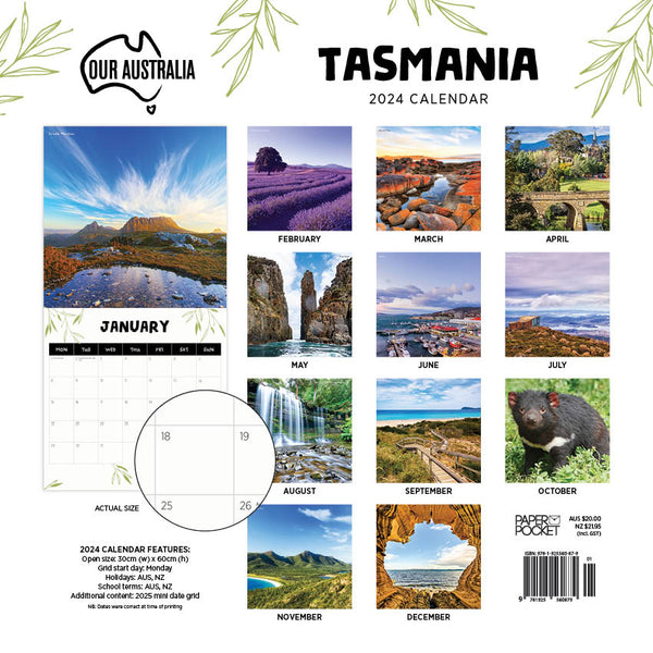 2024 Our Australia Tasmania Calendar – Back Cover