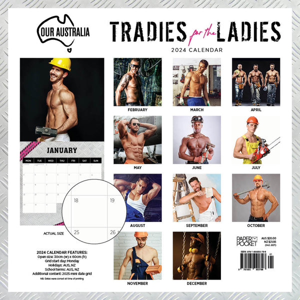 2024 Our Australia Tradies For The Ladies Calendar – Back Cover