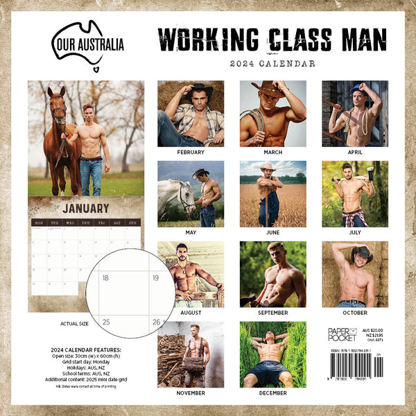 2024 Our Australia Working Class Man Calendar – Back Cover