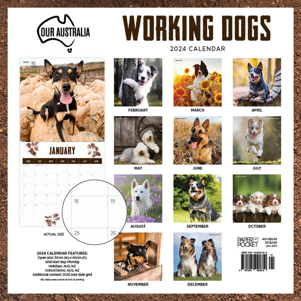 2024 Our Australia Working Dogs Calendar – Back Cover