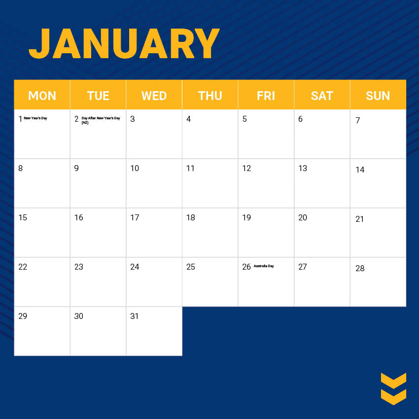 2024 NRL Parramatta Eels Calendar Paper Pocket