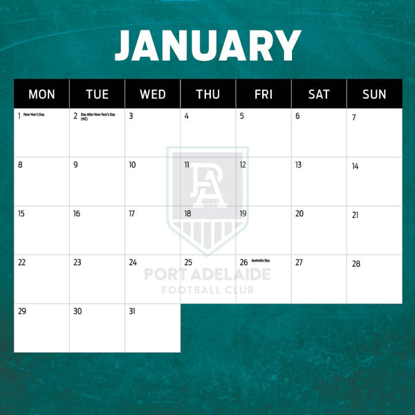 2024 Afl Port Adelaide Power Calendar – Month Overview