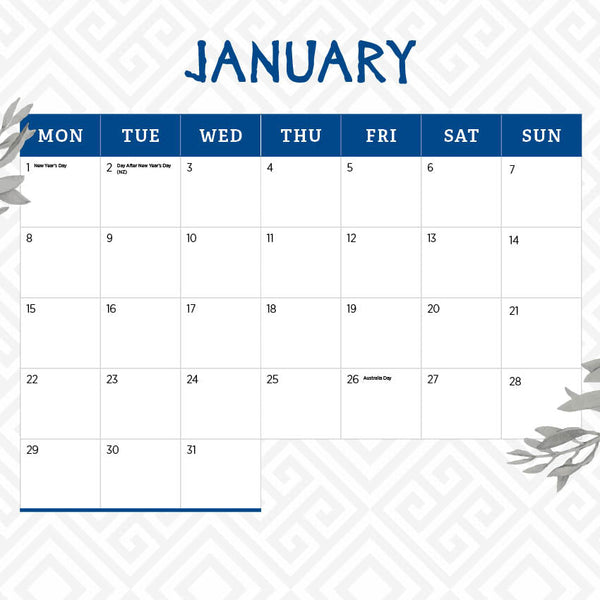 2024 Romantic Greece Calendar – Month Overview