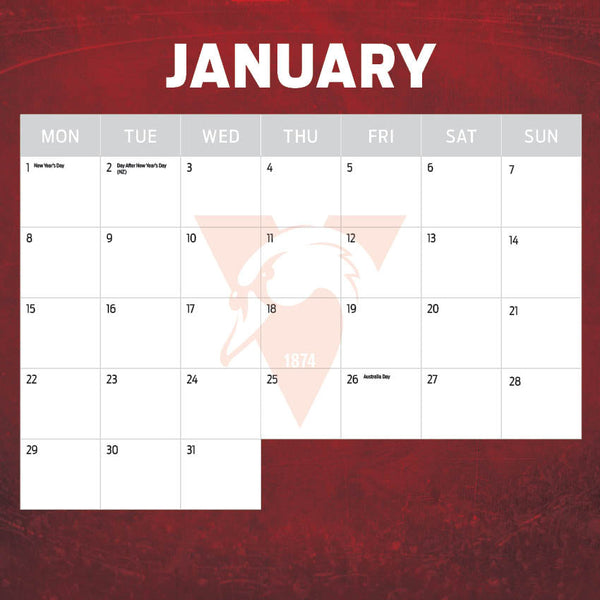2024 Afl Sydney Swans Calendar – Month Overview