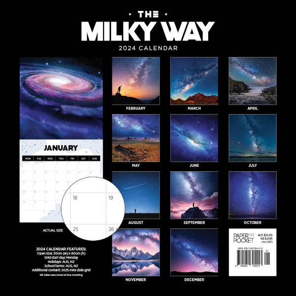 2024 The Milky Way Calendar Paper Pocket