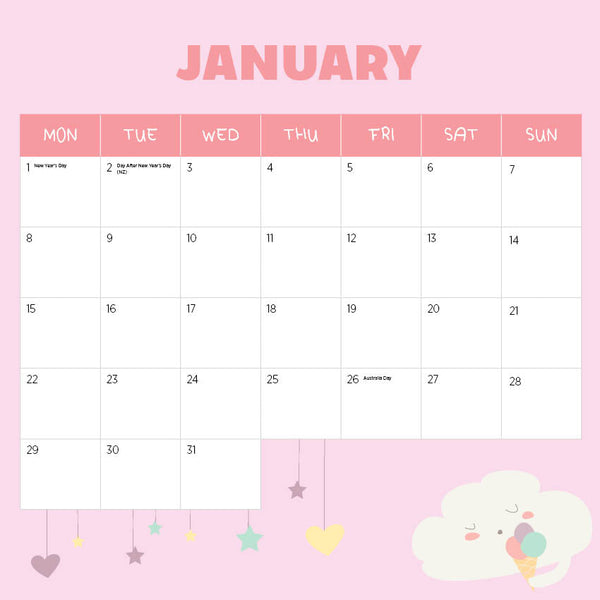 2024 Unicorns Calendar – Month Overview