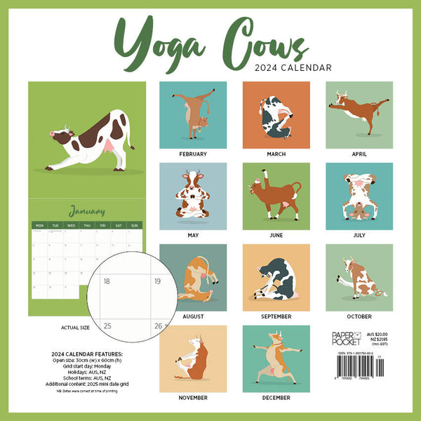 2024 Yoga Cows Calendar – Back Cover
