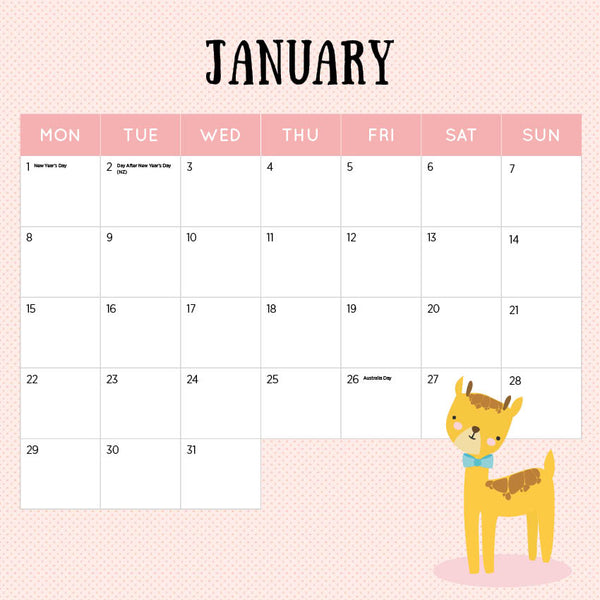 2024 Zoo Babies Calendar – Month Overview